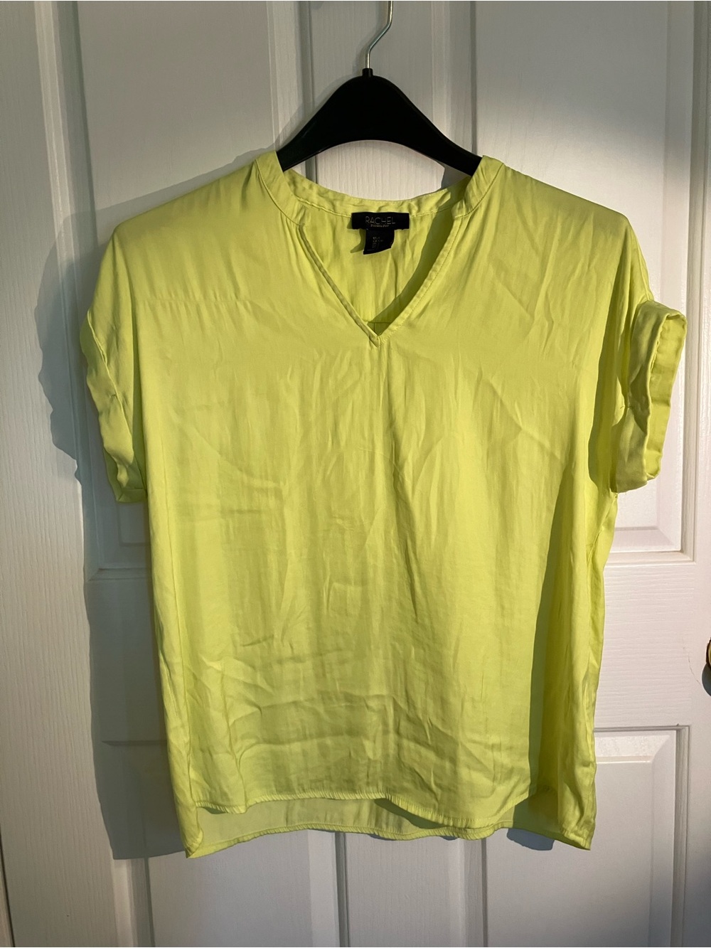 Neon Yellow V-Neck Short Sleeve Shirt
